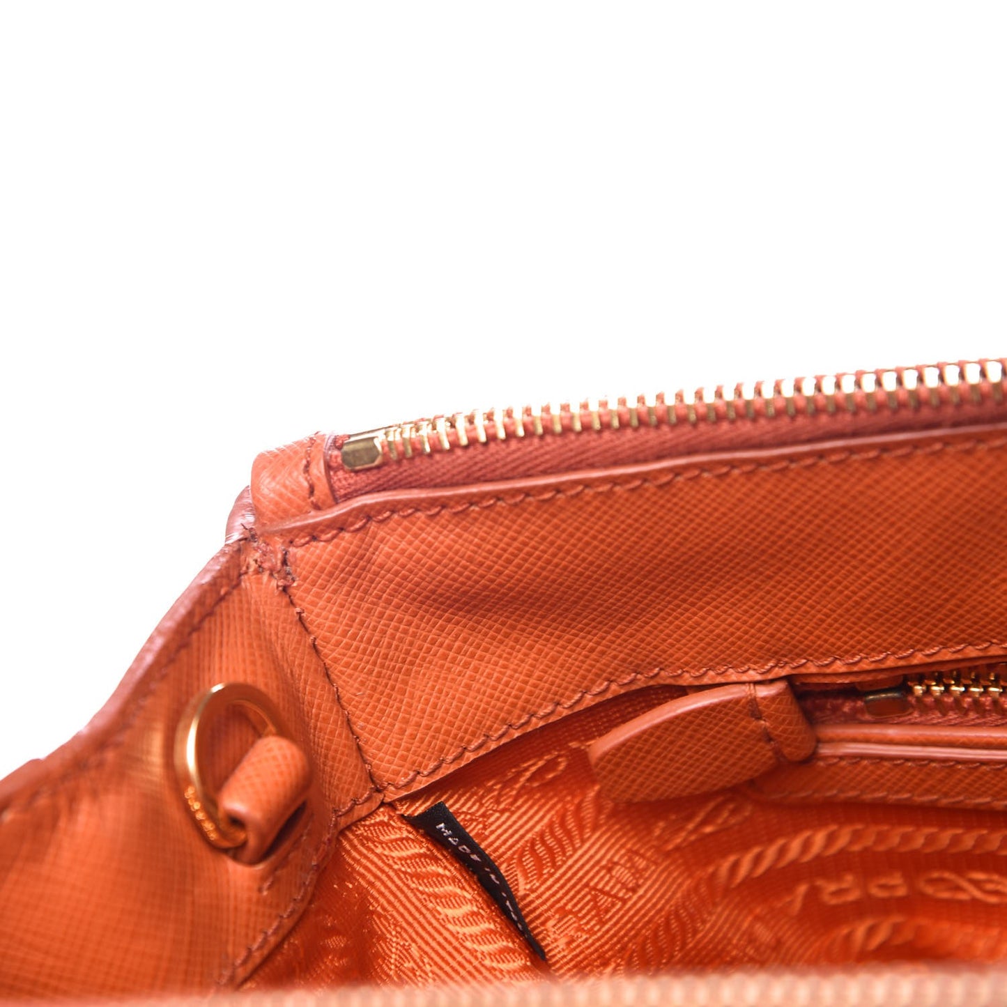Saffiano Medium Galleria Double Zip Tote Papaya