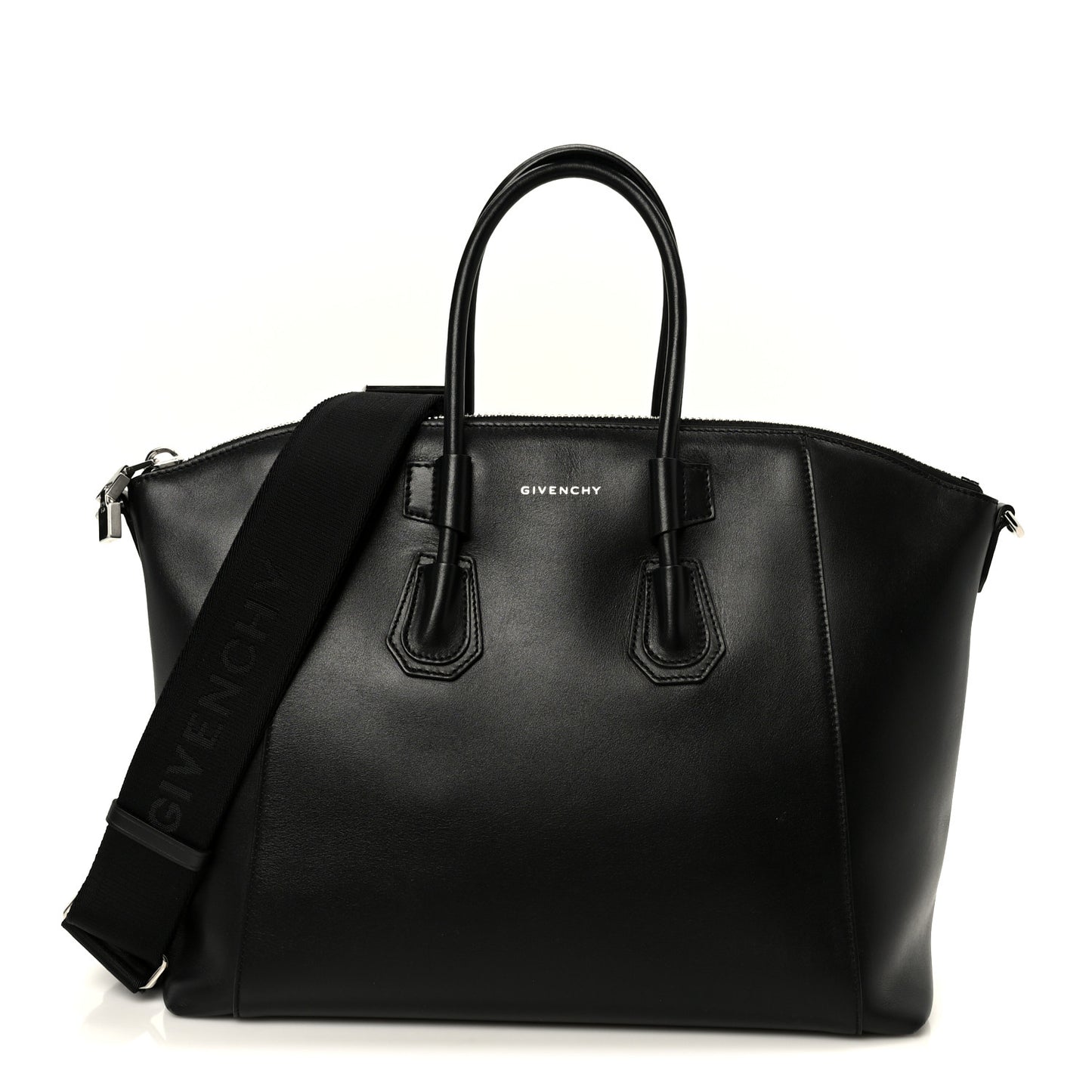Box Calfskin Small Antigona Sport Top Handle Bag Black