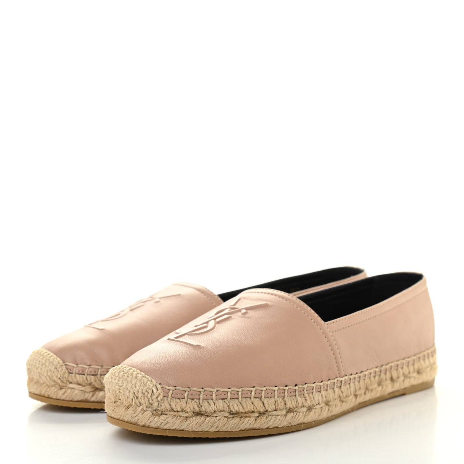Saint Laurent Lambskin Monogram Espadrilles 38.5 Nude 3 of 8