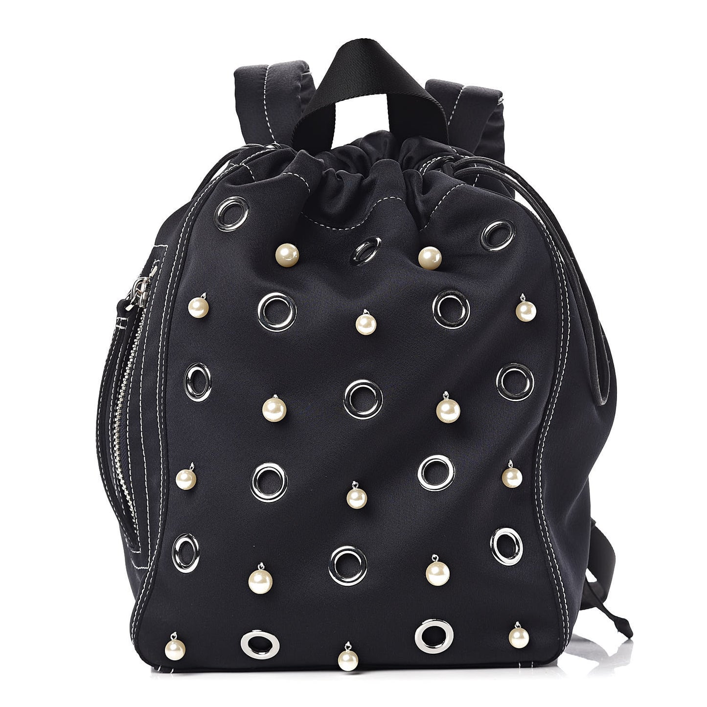 3.1 Satin Faux Pearl Eyelet Go Go Backpack Phantom Blue