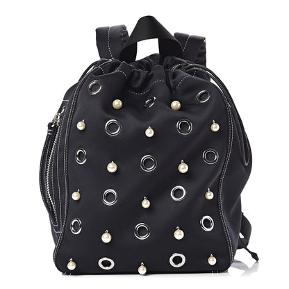 3.1 Phillip Lim 3.1 Satin Faux Pearl Eyelet Go Go Backpack Phantom Blue 1 of 10
