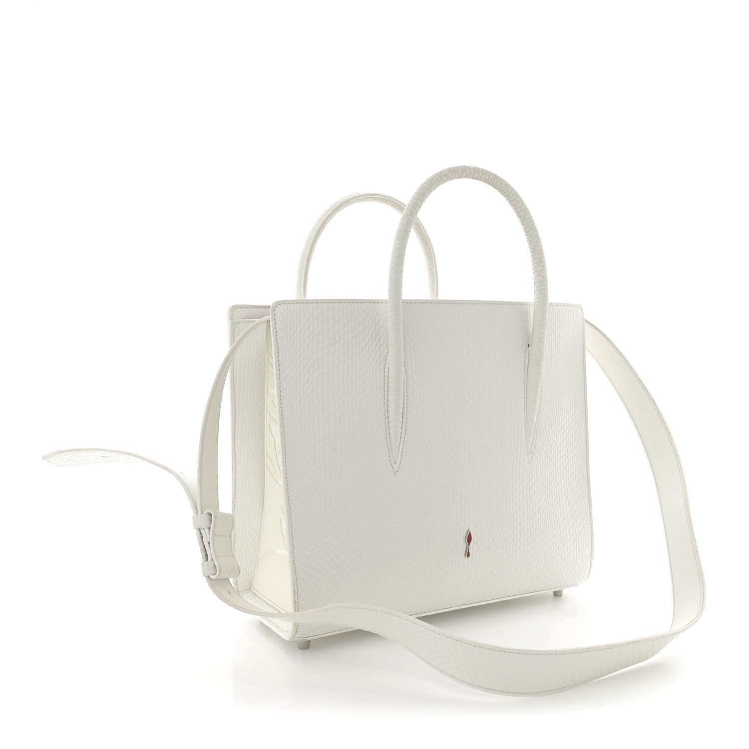 Christian Louboutin Calfskin Lizard Embossed Medium Paloma White 3 of 12