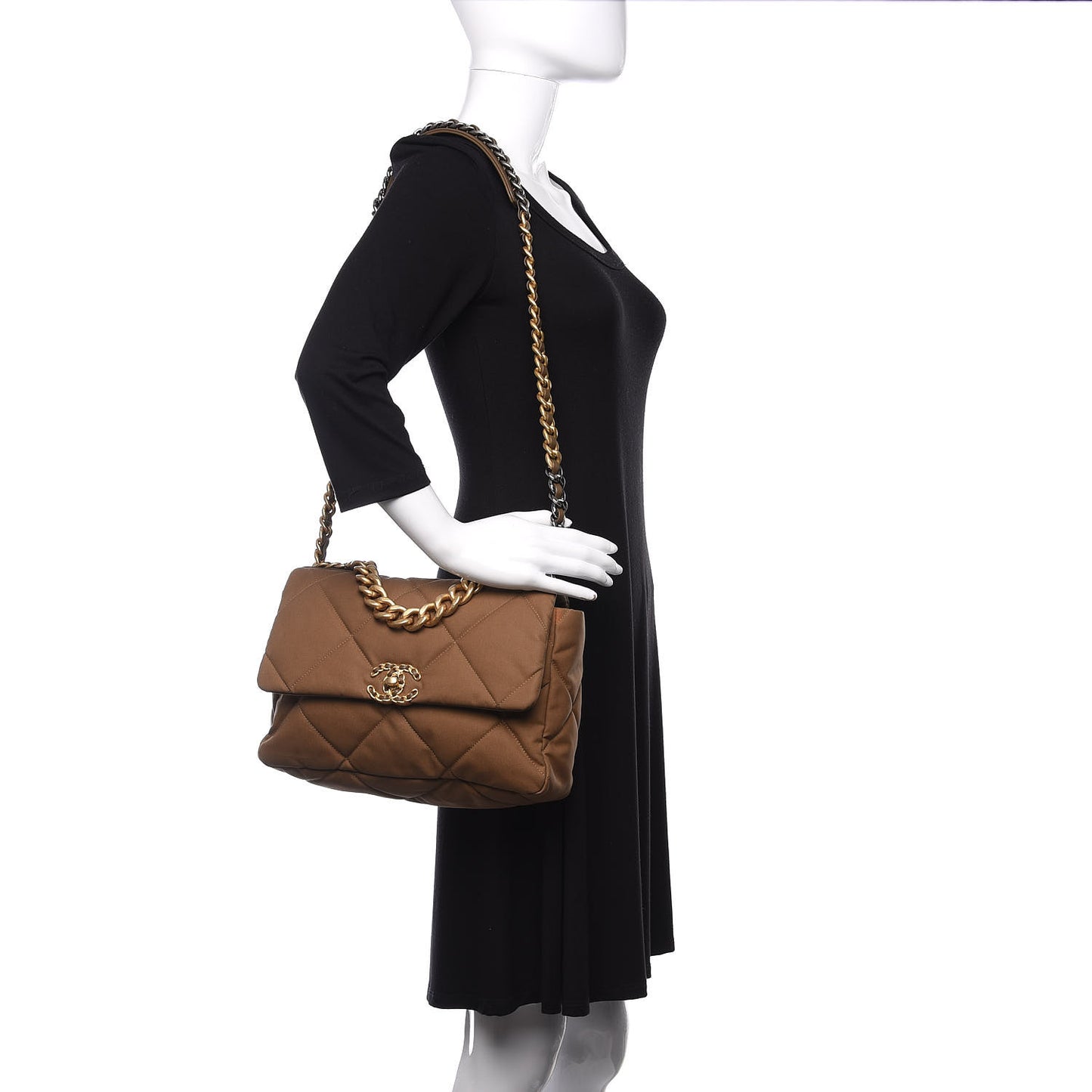 Canvas Quilted Large 19 Flap Bronze