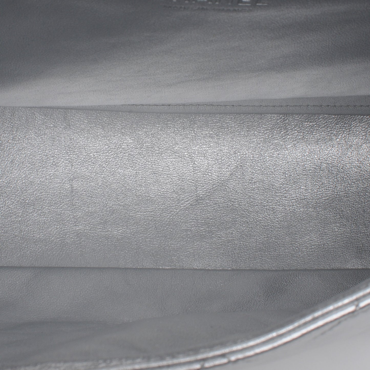 Metallic Lambskin Quilted Jumbo Single Flap Silver