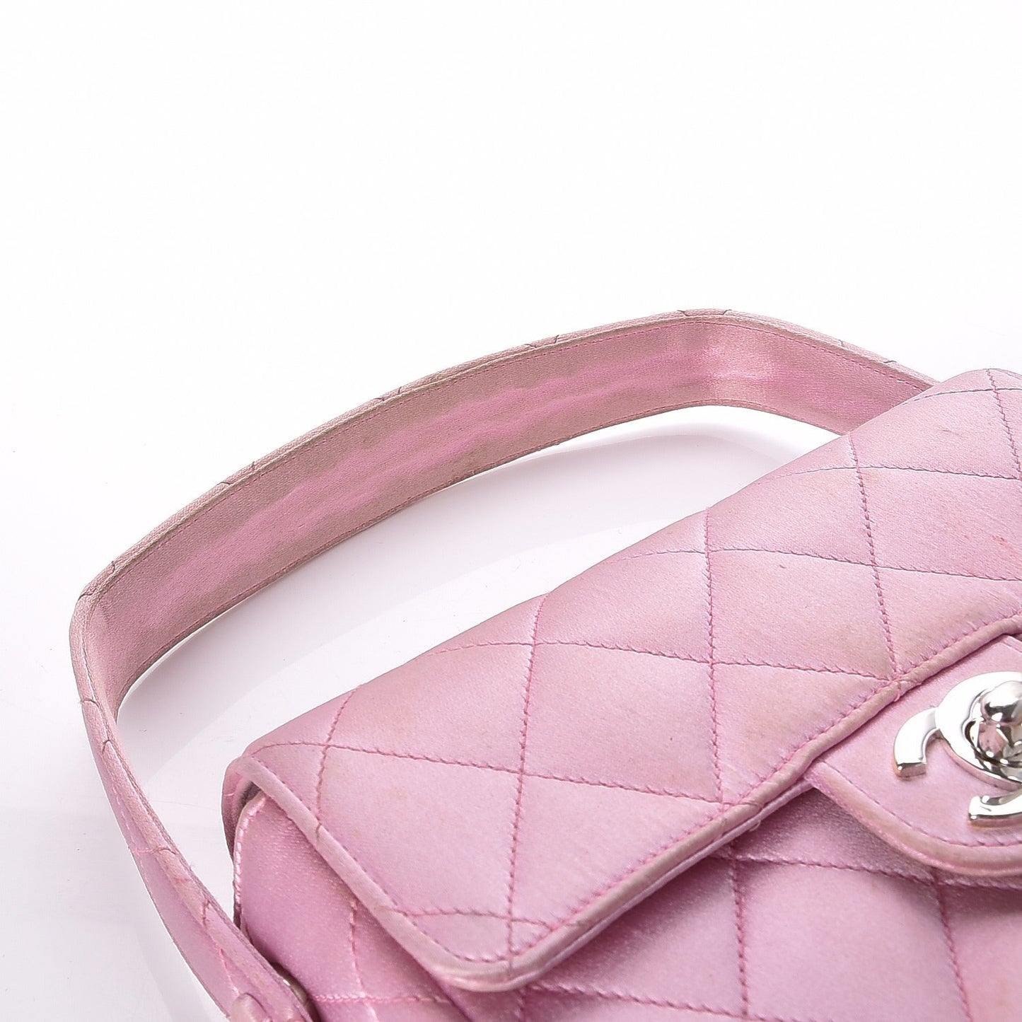 Satin Quilted Evening Bag Pink