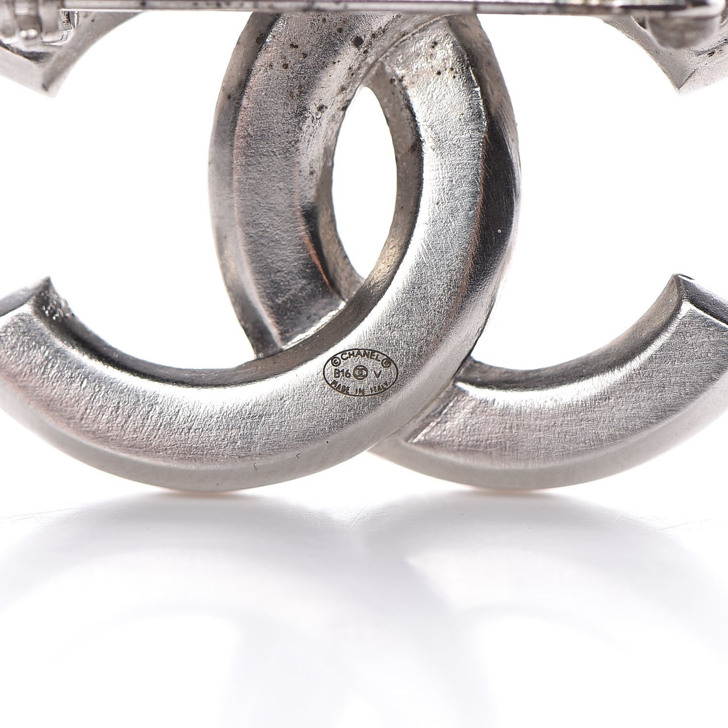 Baguette Crystal CC Small Brooch Silver