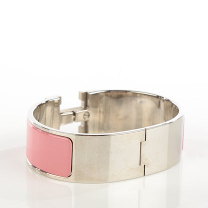 Hermes Enamel Wide Clic Clac H Bracelet PM White Rose Pagoda 6 of 12