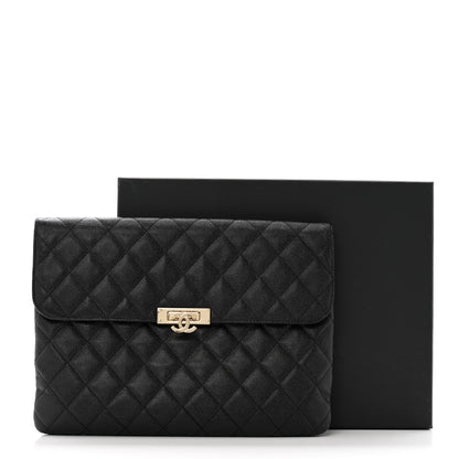 Chanel Caviar Quilted Medium Golden Class Pouch Black 11 of 11
