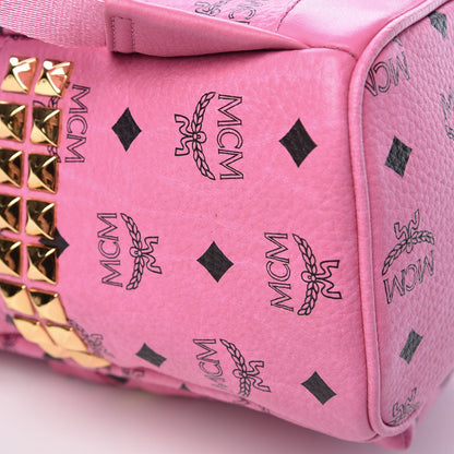 MCM Visetos Small Side Stud Stark Backpack Pink 14 of 15