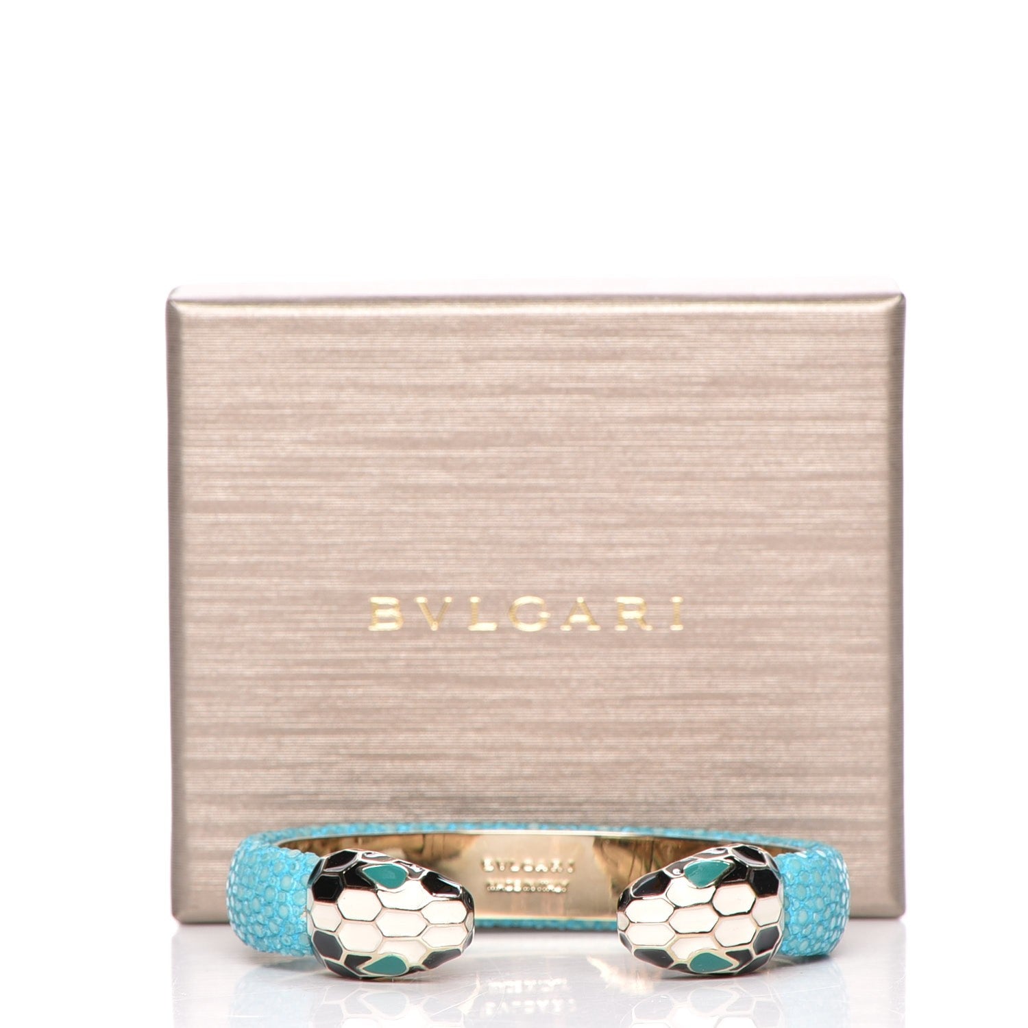 Bulgari Galuchat Serpenti Forever Bracelet S Aquarelle Turquoise 5 of 5