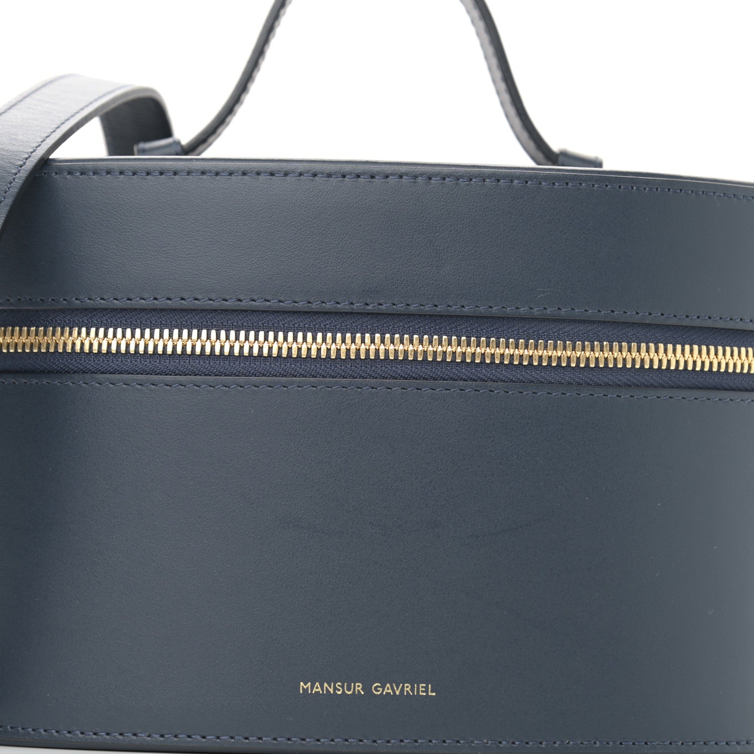 Mansur Gavriel Vegetable Tanned Train Case Blue 7 of 11