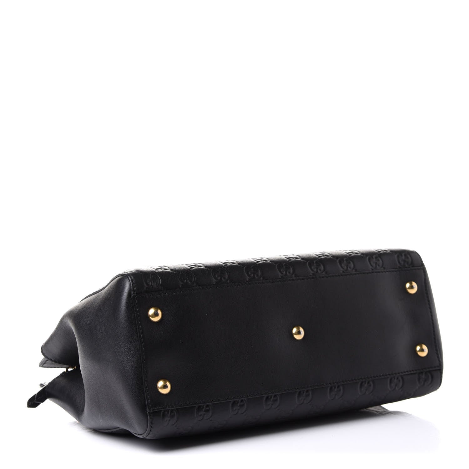 Gucci Guccissima Signature Medium Shoulder Tote Bag Black 4 of 10