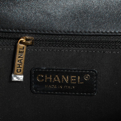 Chanel Lambskin Quilted New Medium Boy Flap Pearl Black 6 of 8