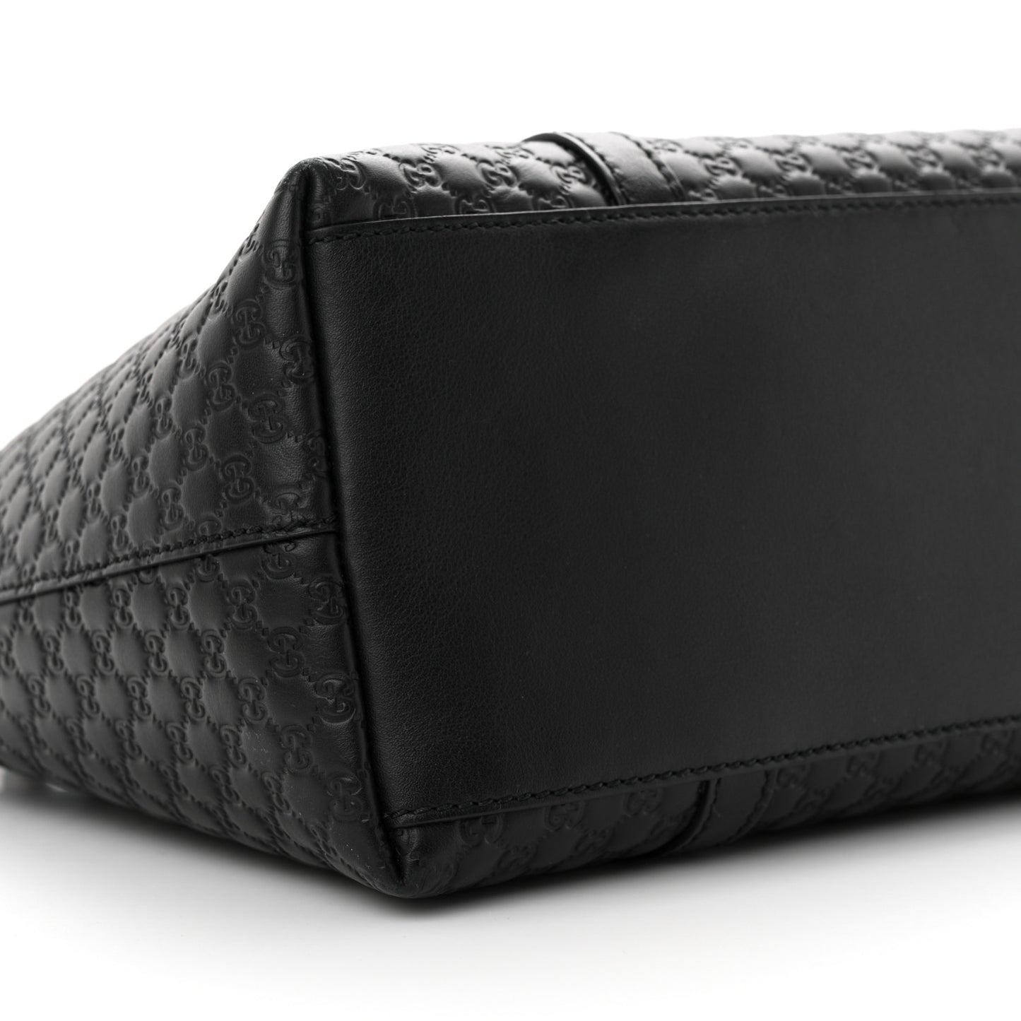 Soft Microguccissima Small Zippered Satchel Black