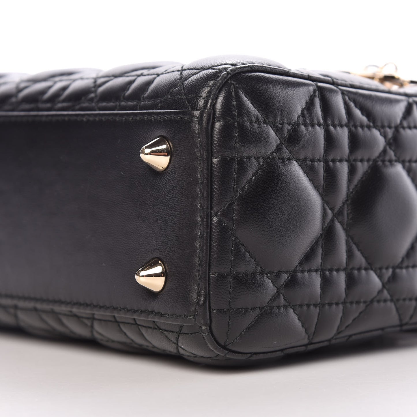 Lambskin Cannage Small Lucky Badges My Lady Dior Black