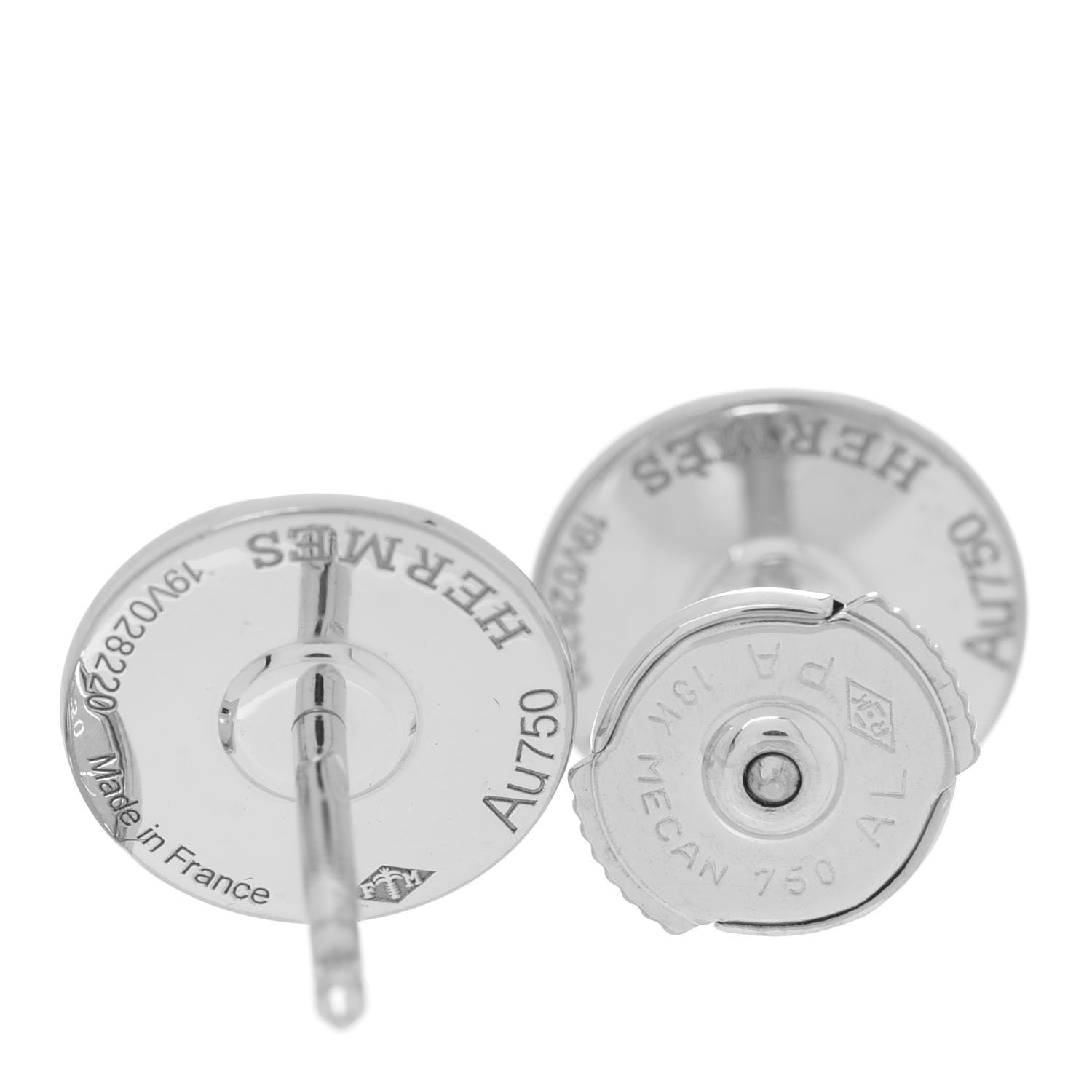 Hermes 18K White Gold Diamond Small Gambade Earrings 4 of 5