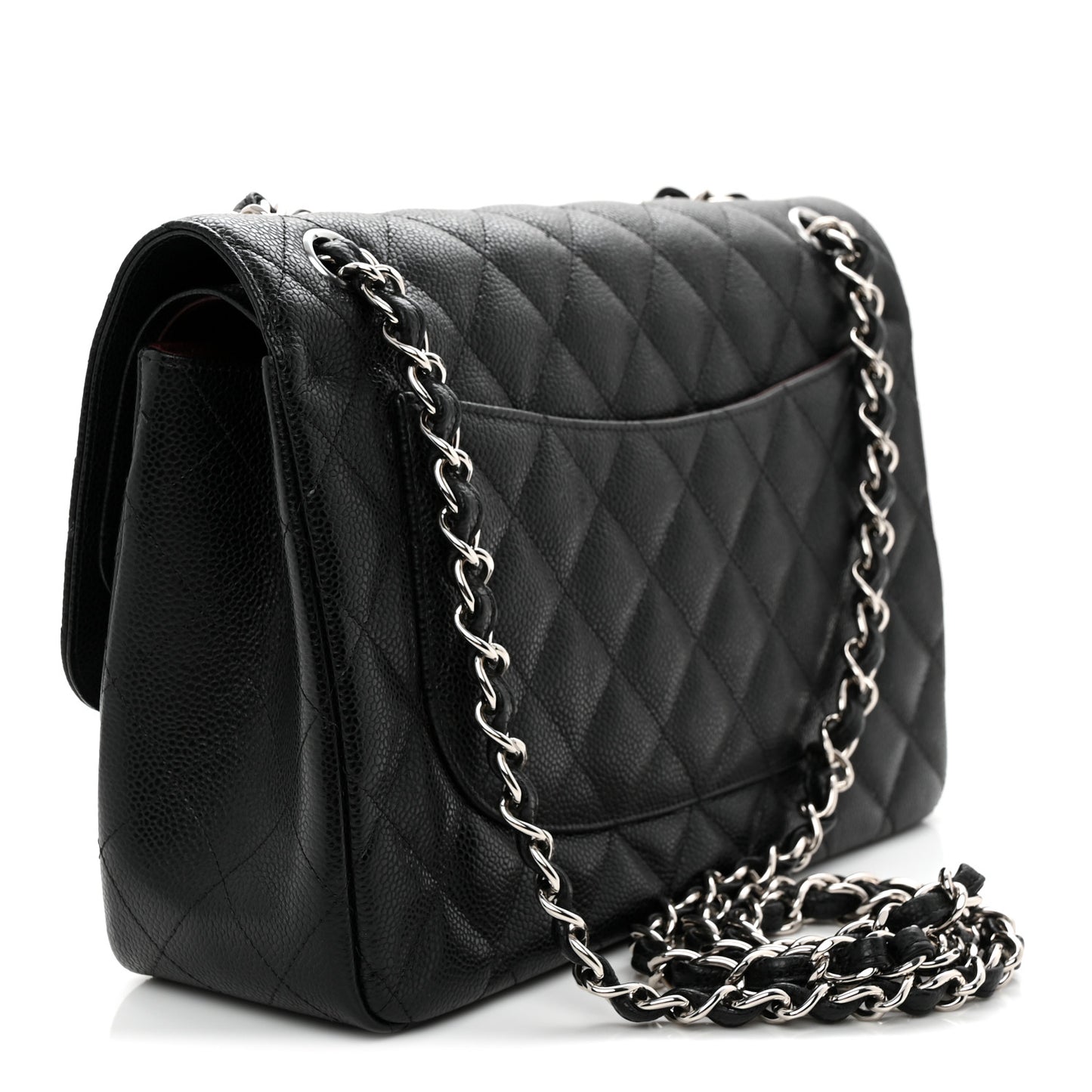 Caviar Quilted Jumbo Double Flap Black