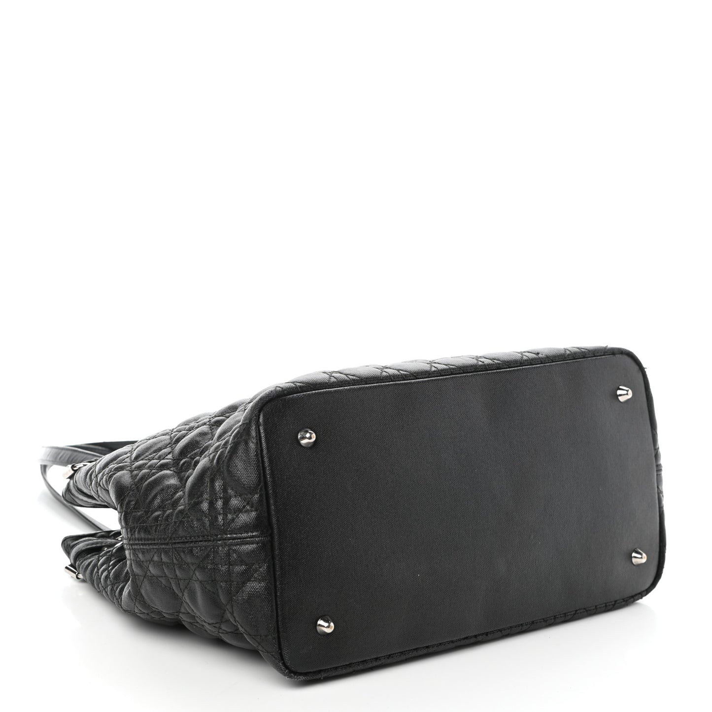 Coated Canvas Cannage Medium Panarea Tote Black