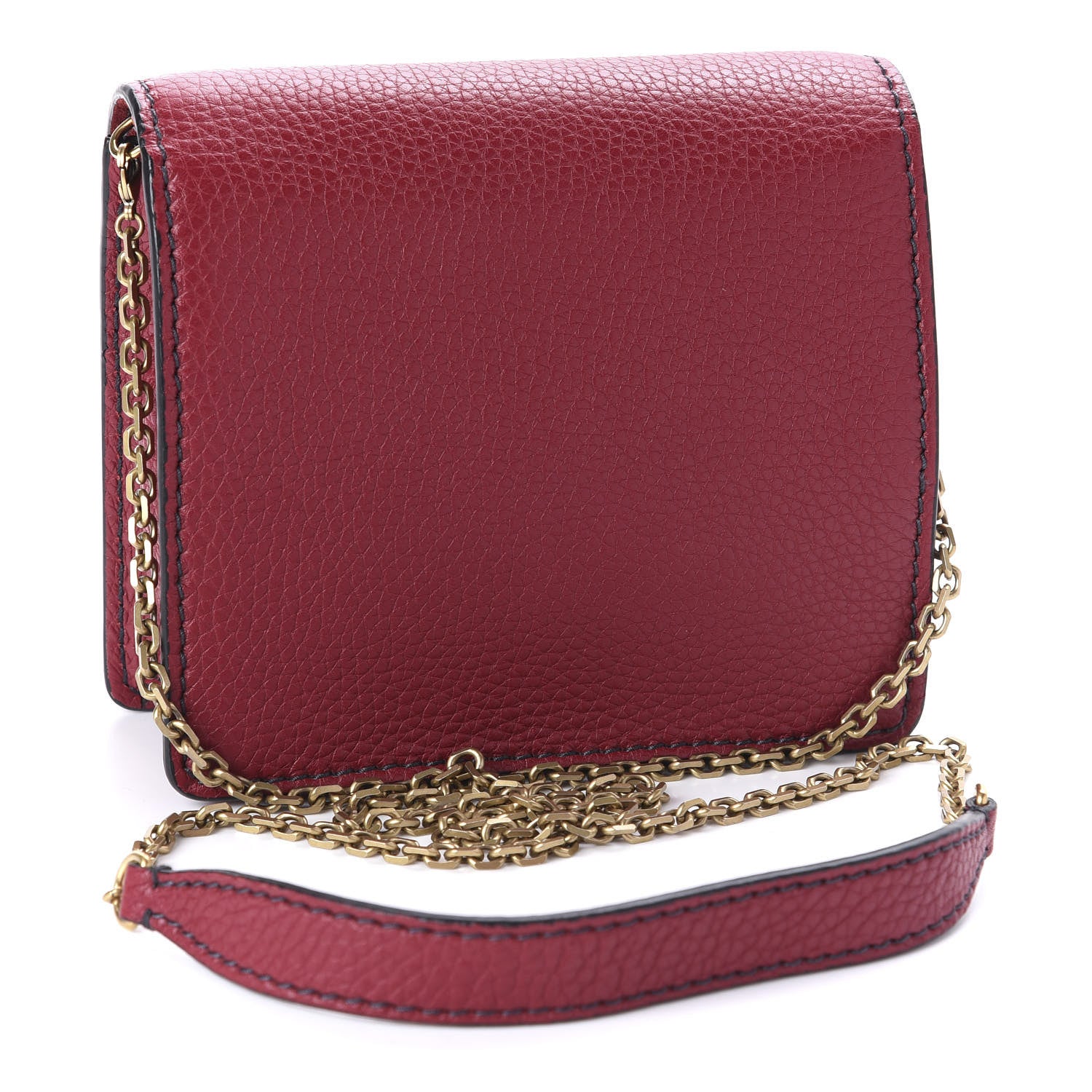 Christian Dior Grained Calfskin D-Bee Crossbody Dark Red 3 of 10