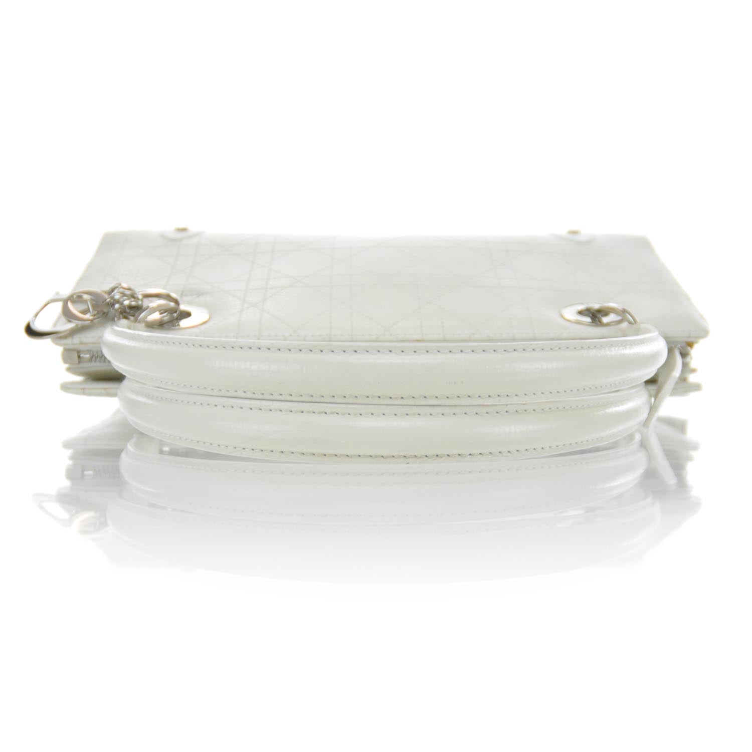 Christian Dior Leather Cannage East West Lady Dior White 4 of 11
