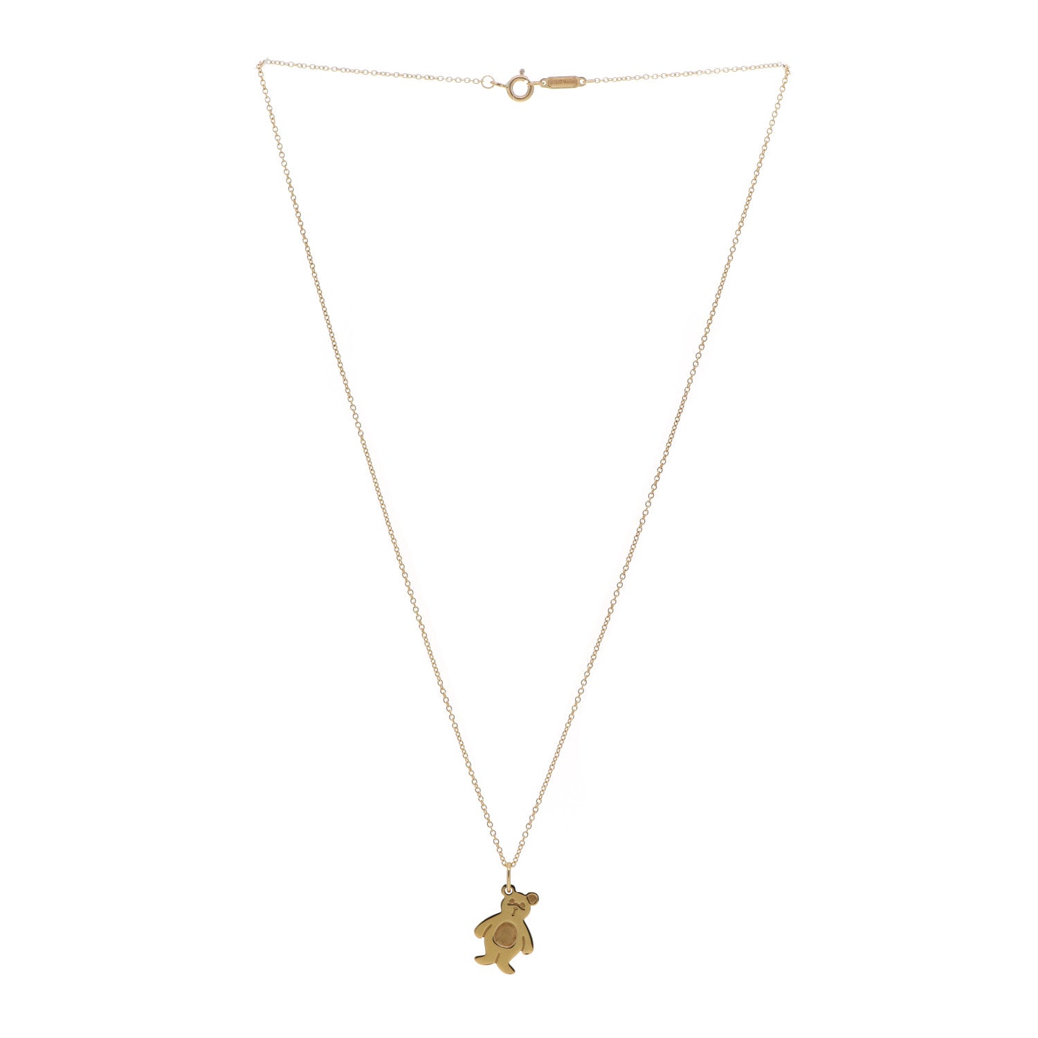Tiffany 18K Yellow Gold Bear Hug Charm Necklace 3 of 7