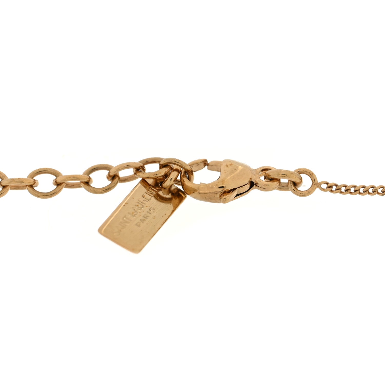 Saint Laurent Brass Monogram Charm Bracelet Gold 4 of 4