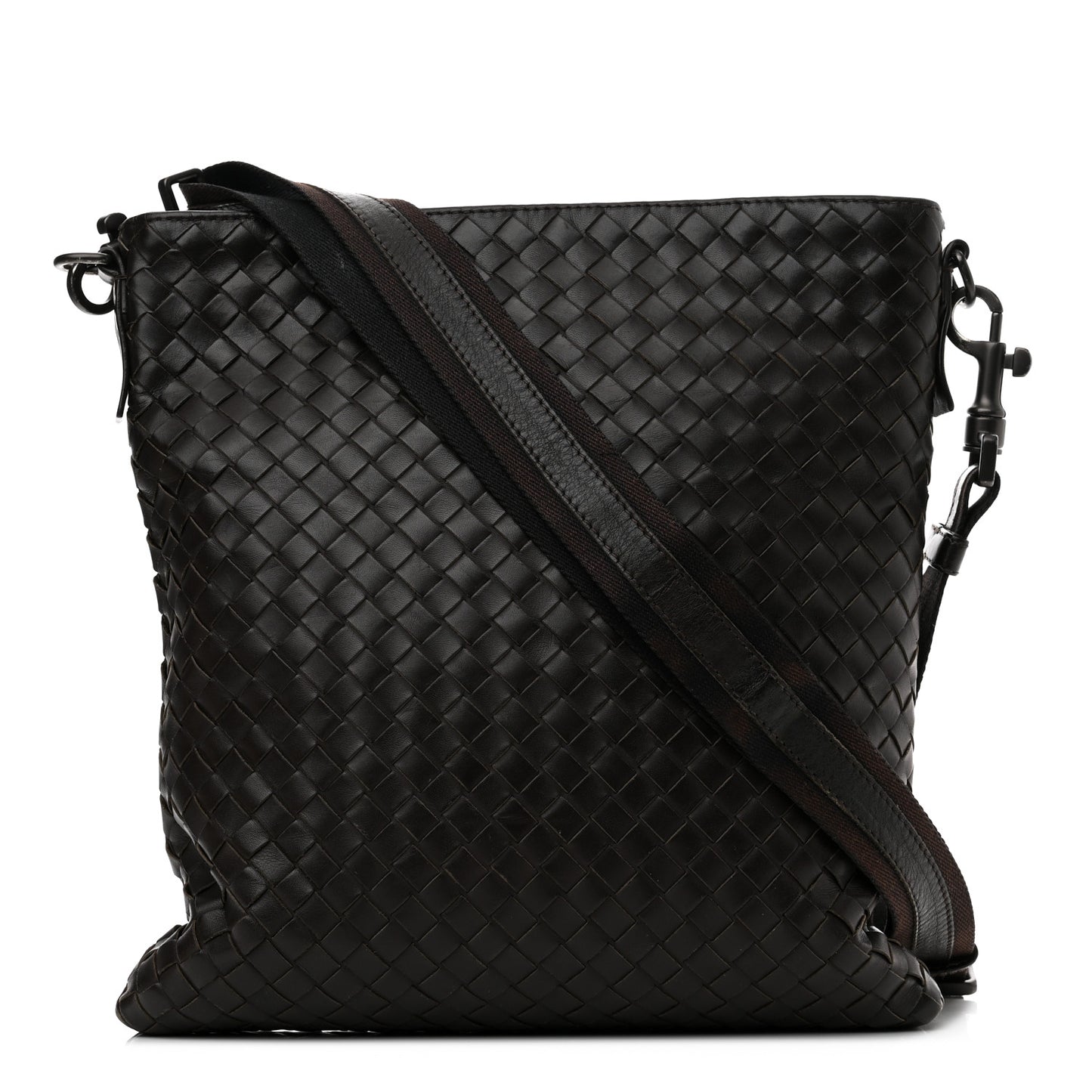 Nappa Intrecciato VN Crossbody Messenger Bag Ebano