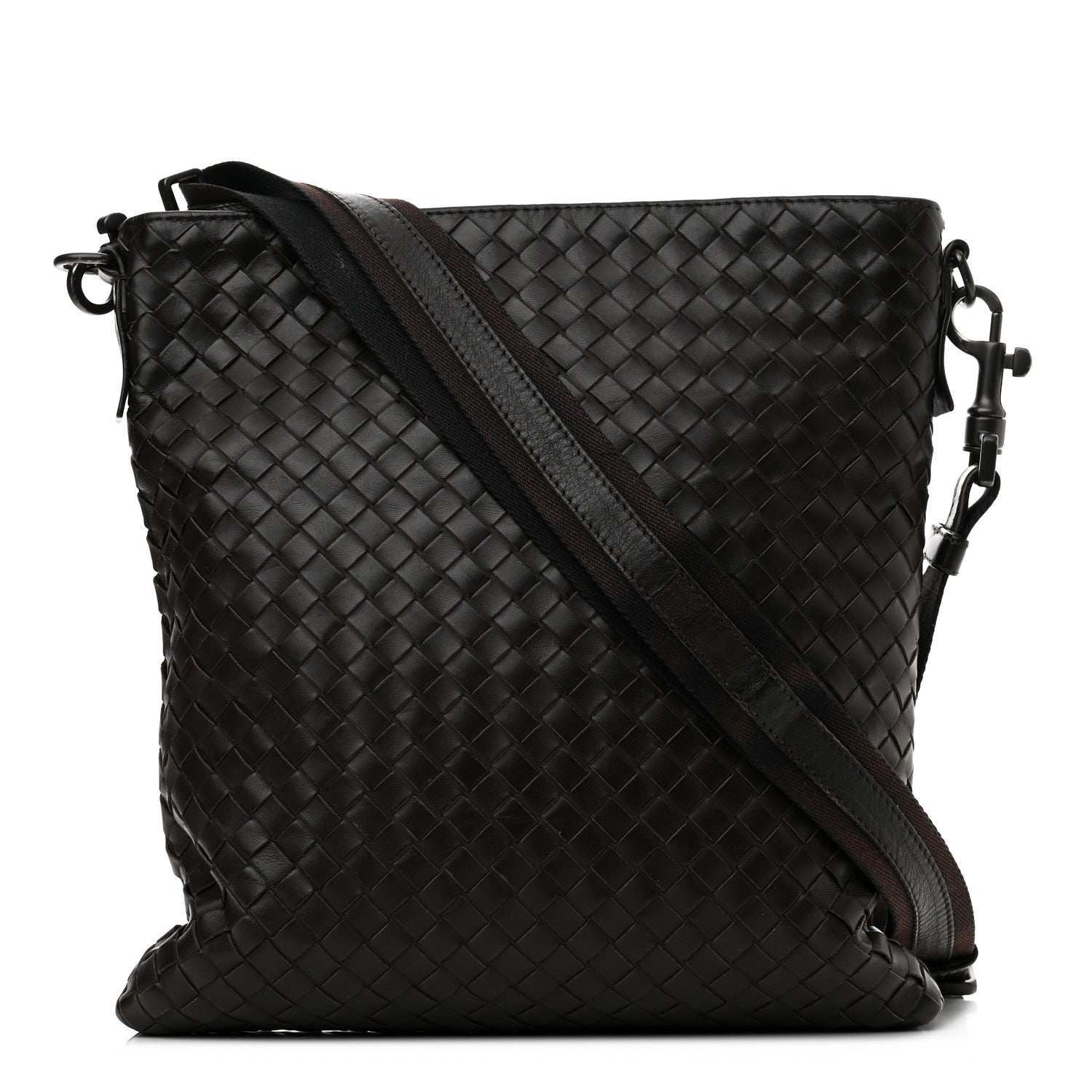 Bottega Veneta Nappa Intrecciato VN Crossbody Messenger Bag Ebano 1 of 9