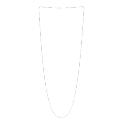 Tiffany Sterling Silver 2mm Beaded Chain Necklace 24" 3 of 6