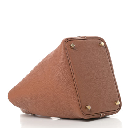 Hermes Taurillon Clemence Picotin Lock 18 PM Gold 4 of 11