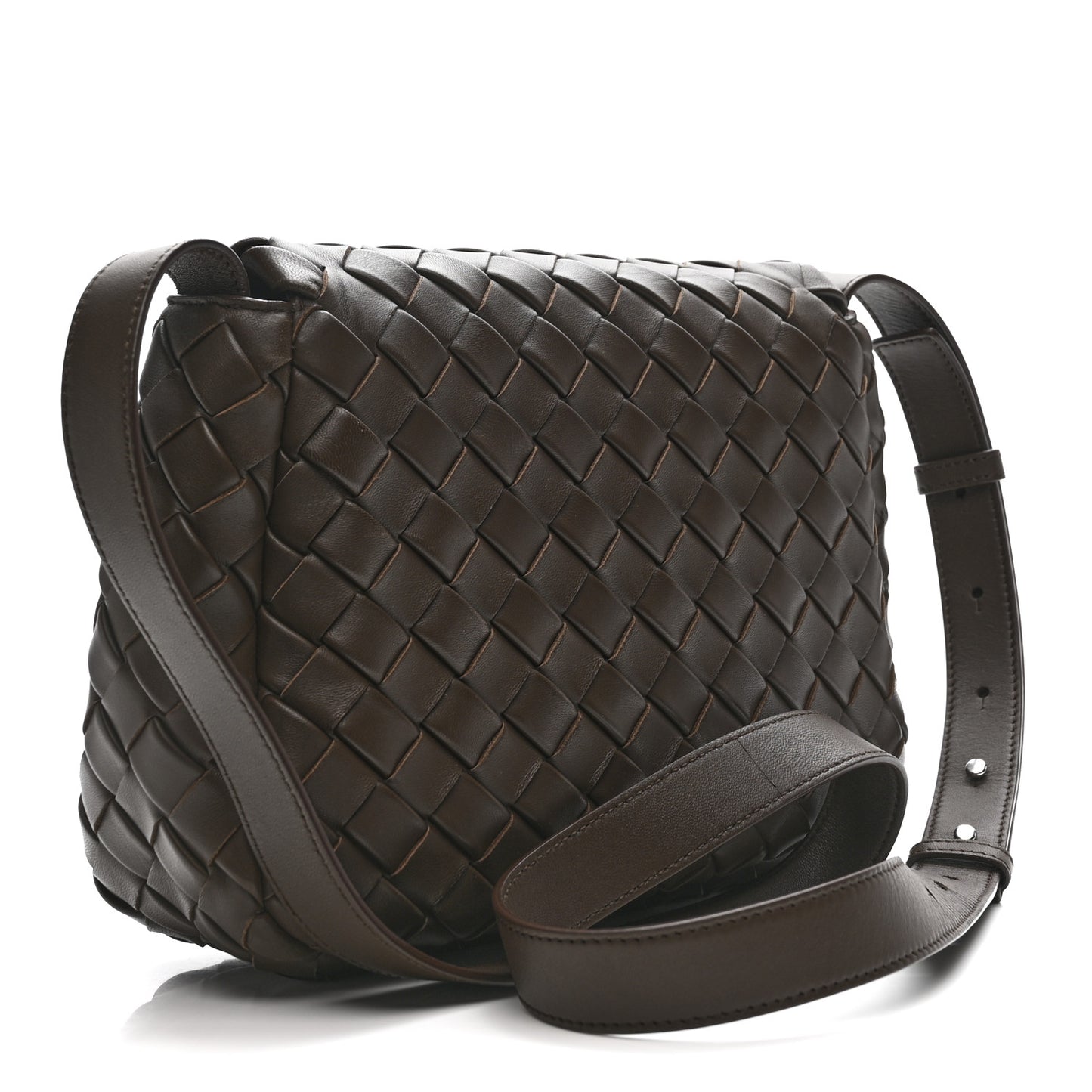 Nappa Intrecciato Small Cobble Messenger Bag Light Brown