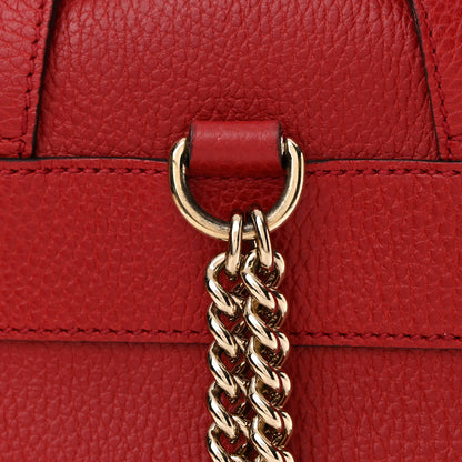 Gucci Pebbled Calfskin Soho Chain Backpack Hibiscus Red 15 of 15