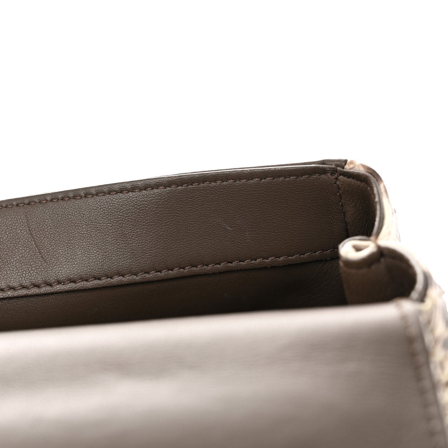 Snakeskin Metal Top Handle Carry Chic Flap