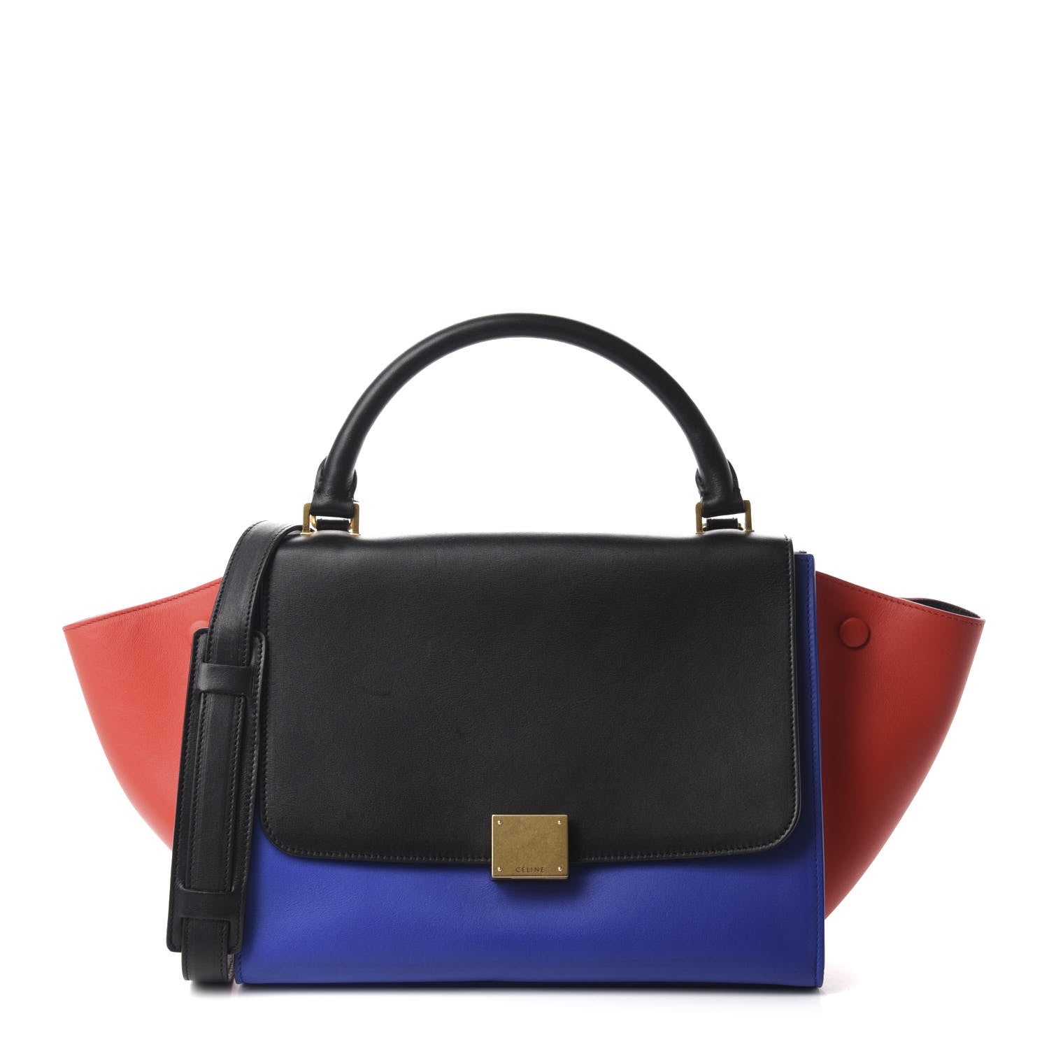 Celine Smooth Calfskin Small Tri-Color Trapeze Black 1 of 14