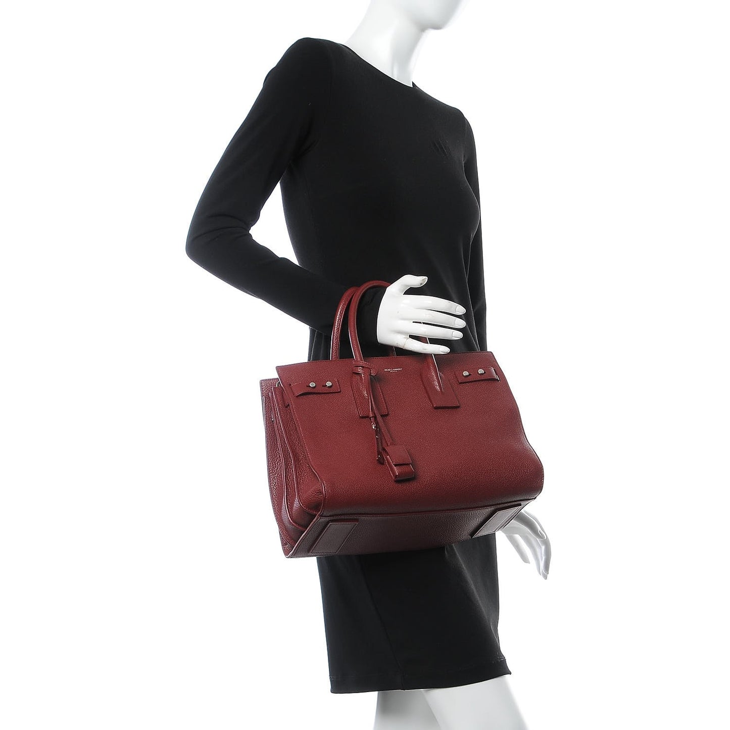 Grained Calfskin Small Supple Sac De Jour Dark Pallisandre