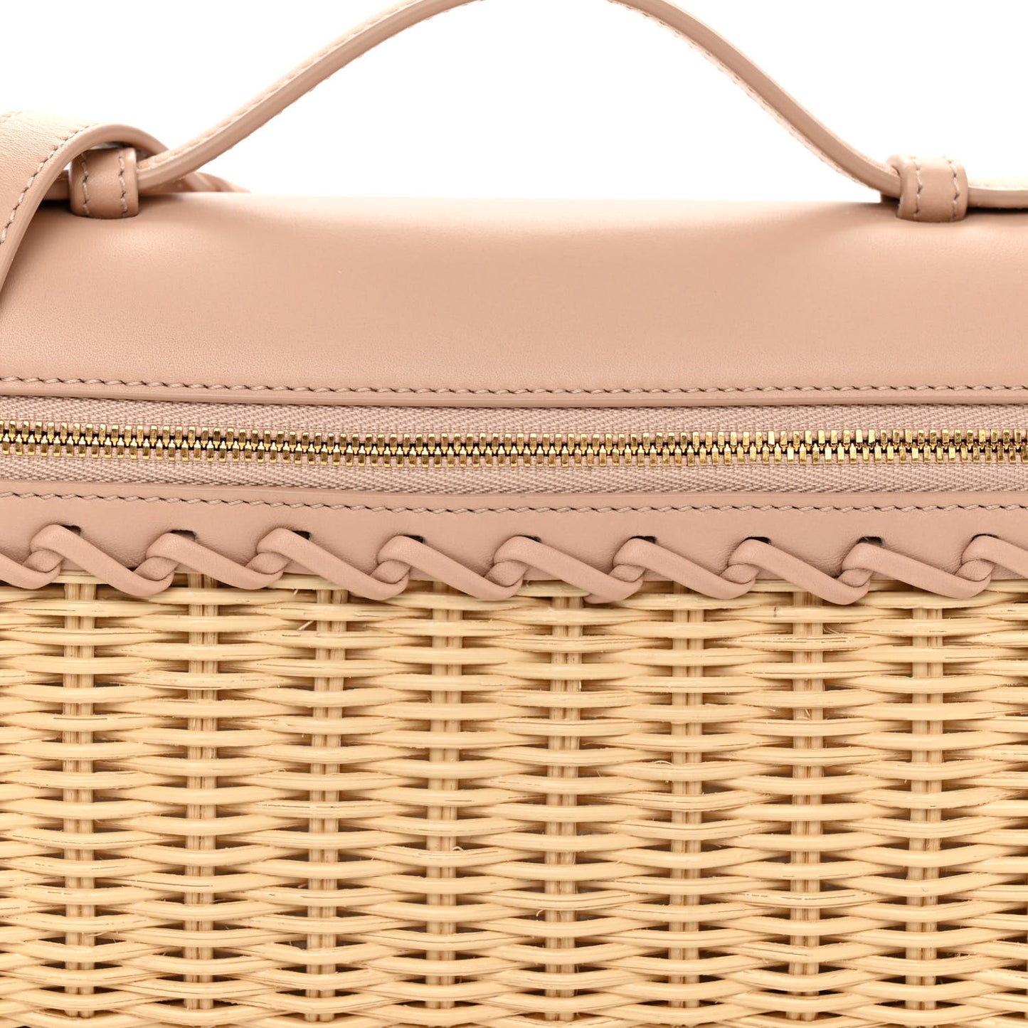 Wicker Calfskin L19 Extra Pocket Pouch Feather Pink
