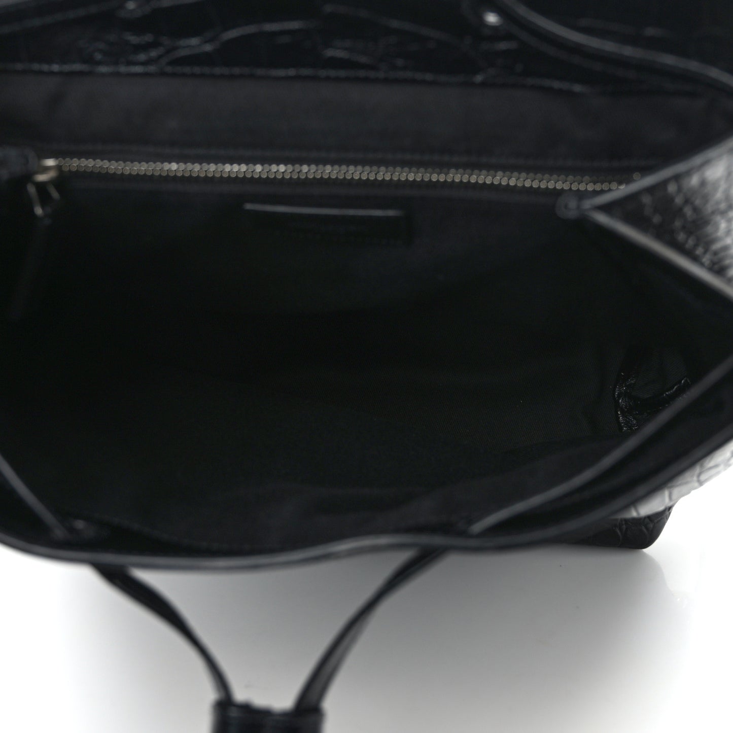 Calfskin Crocodile Embossed Sac De Jour Backpack Black