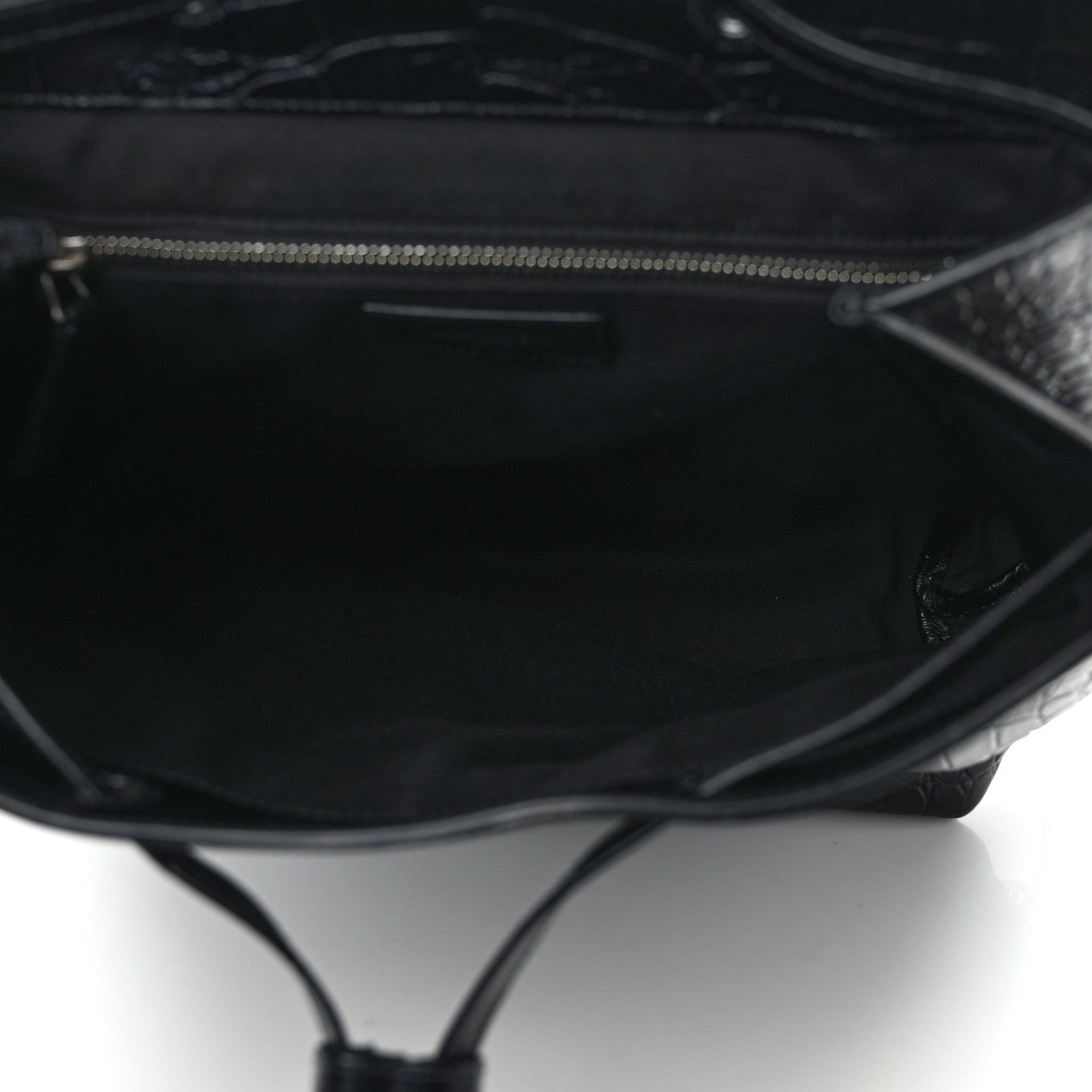 Saint Laurent Calfskin Crocodile Embossed Sac De Jour Backpack Black 5 of 13