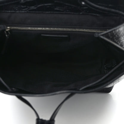 Saint Laurent Calfskin Crocodile Embossed Sac De Jour Backpack Black 5 of 13