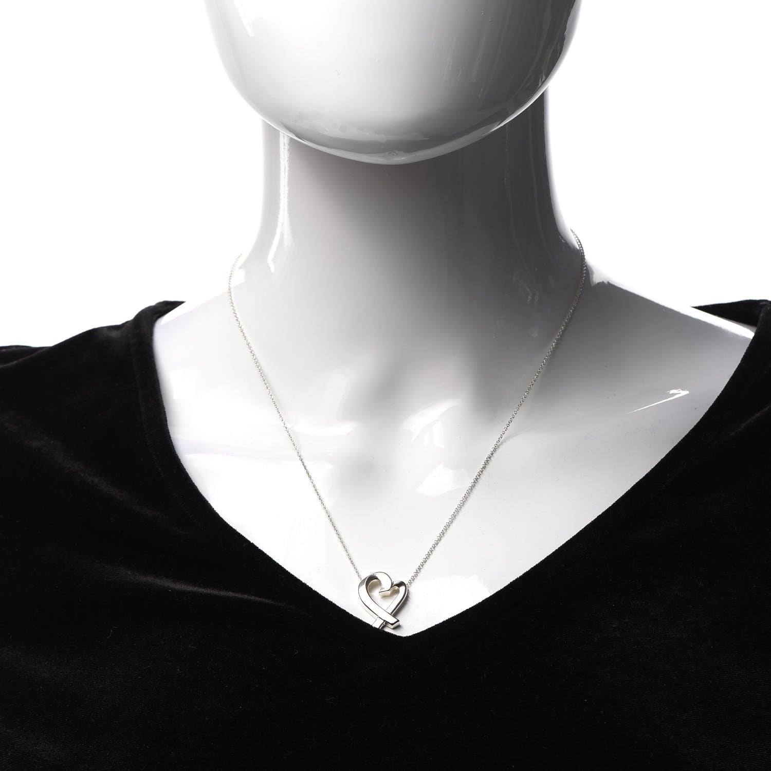 Tiffany Sterling Silver Paloma Picasso Loving Heart Pendant Necklace 2 of 5