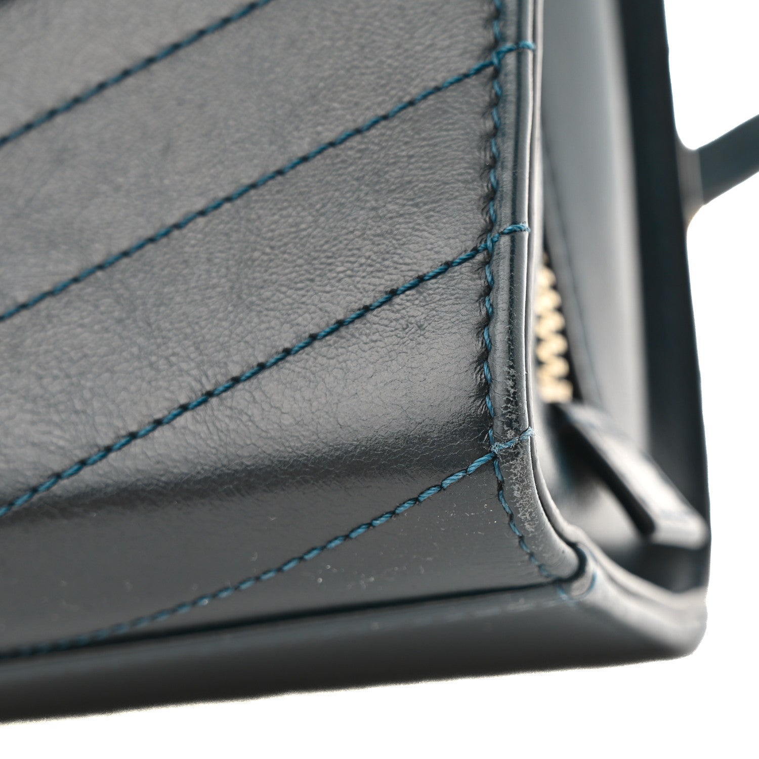 Chanel Calfskin Chevron Quilted Medal Flap Blue 11 of 16