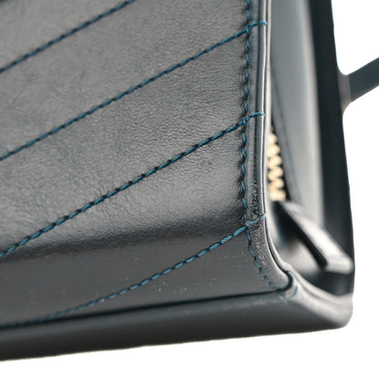 Chanel Calfskin Chevron Quilted Medal Flap Blue 11 of 16