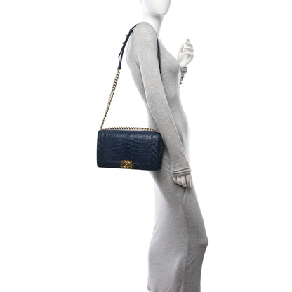 Chanel Alligator Medium Boy Flap Navy 2 of 10
