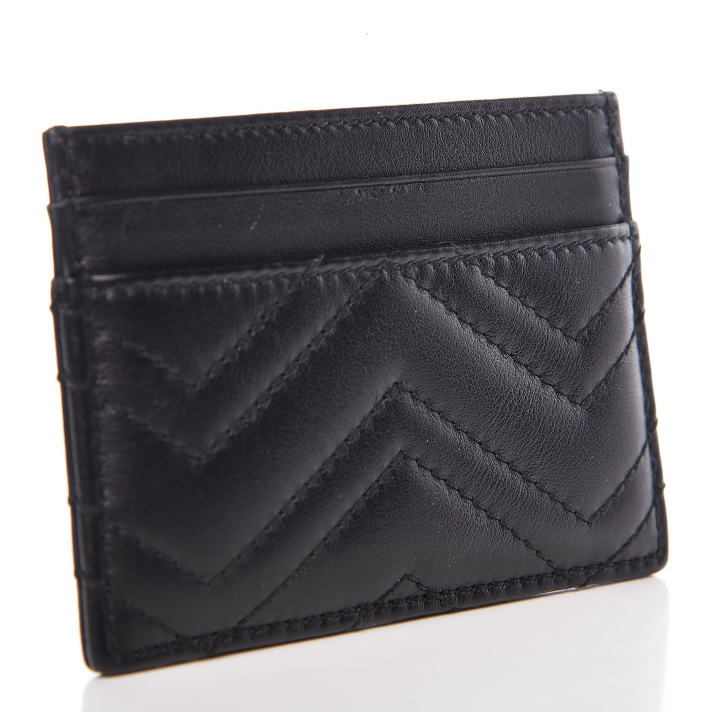 Calfskin Matelasse GG Marmont Card Holder Black