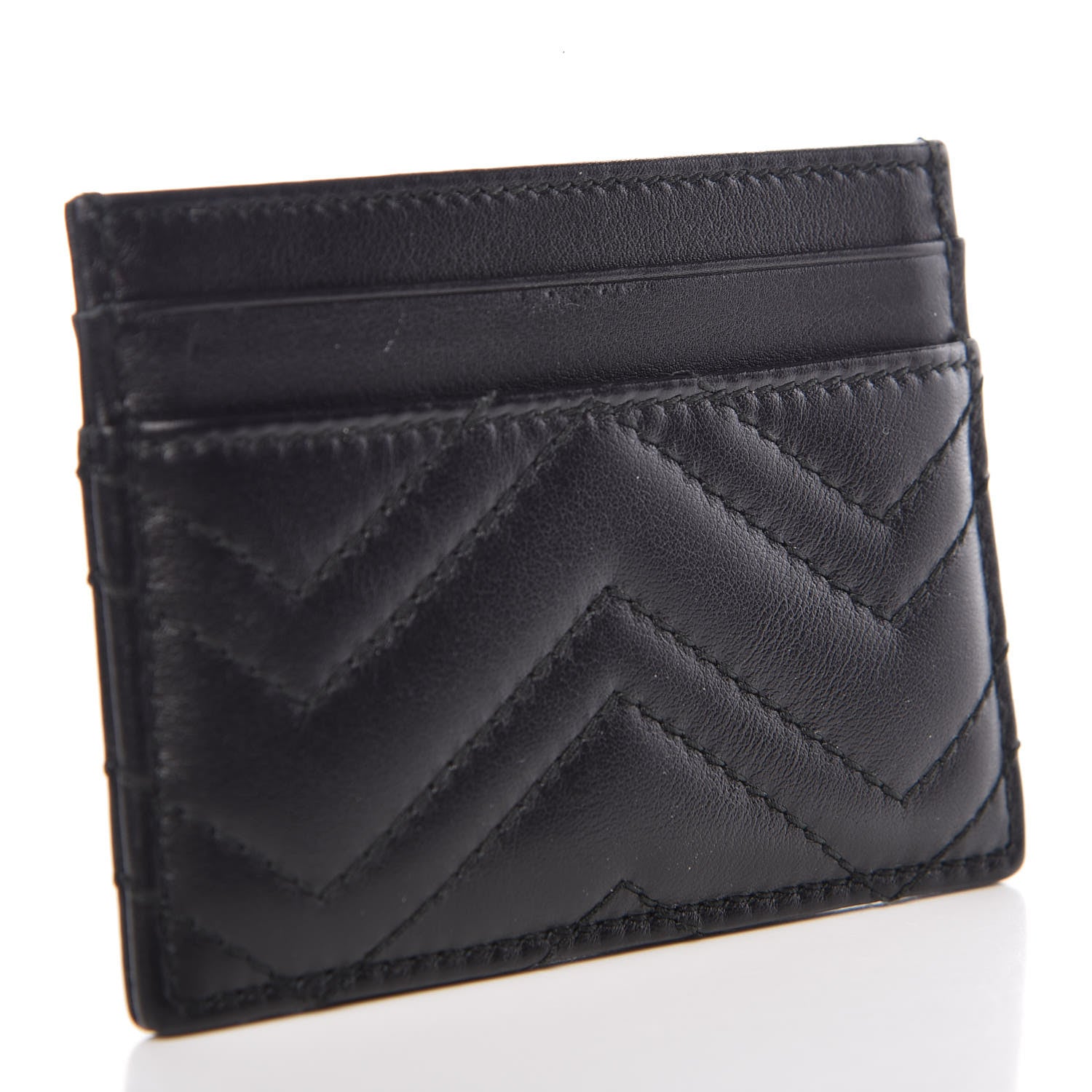 Gucci Calfskin Matelasse GG Marmont Card Holder Black 3 of 8