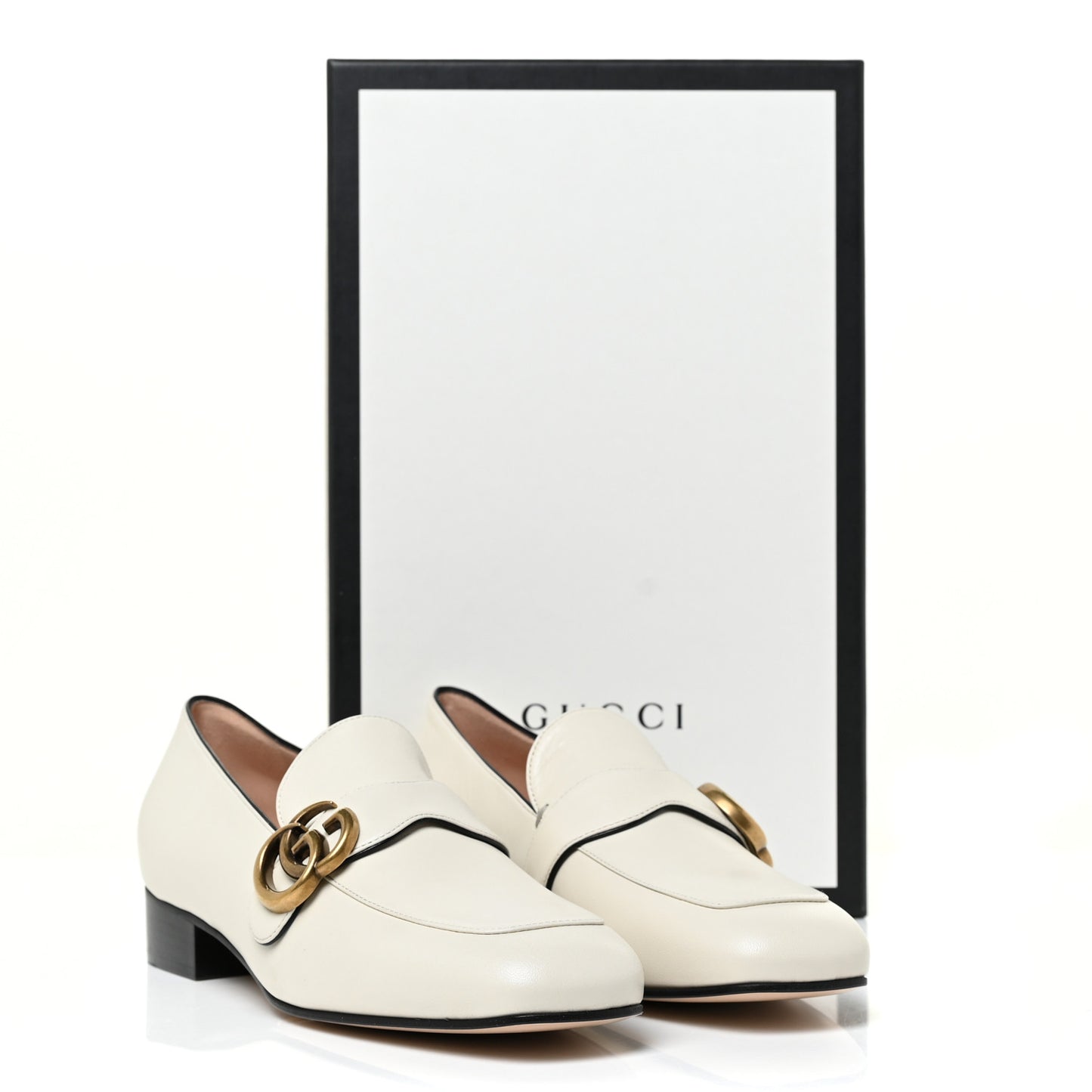 Malaga Kid Womens GG Marmont Loafers 37.5 Mystic White