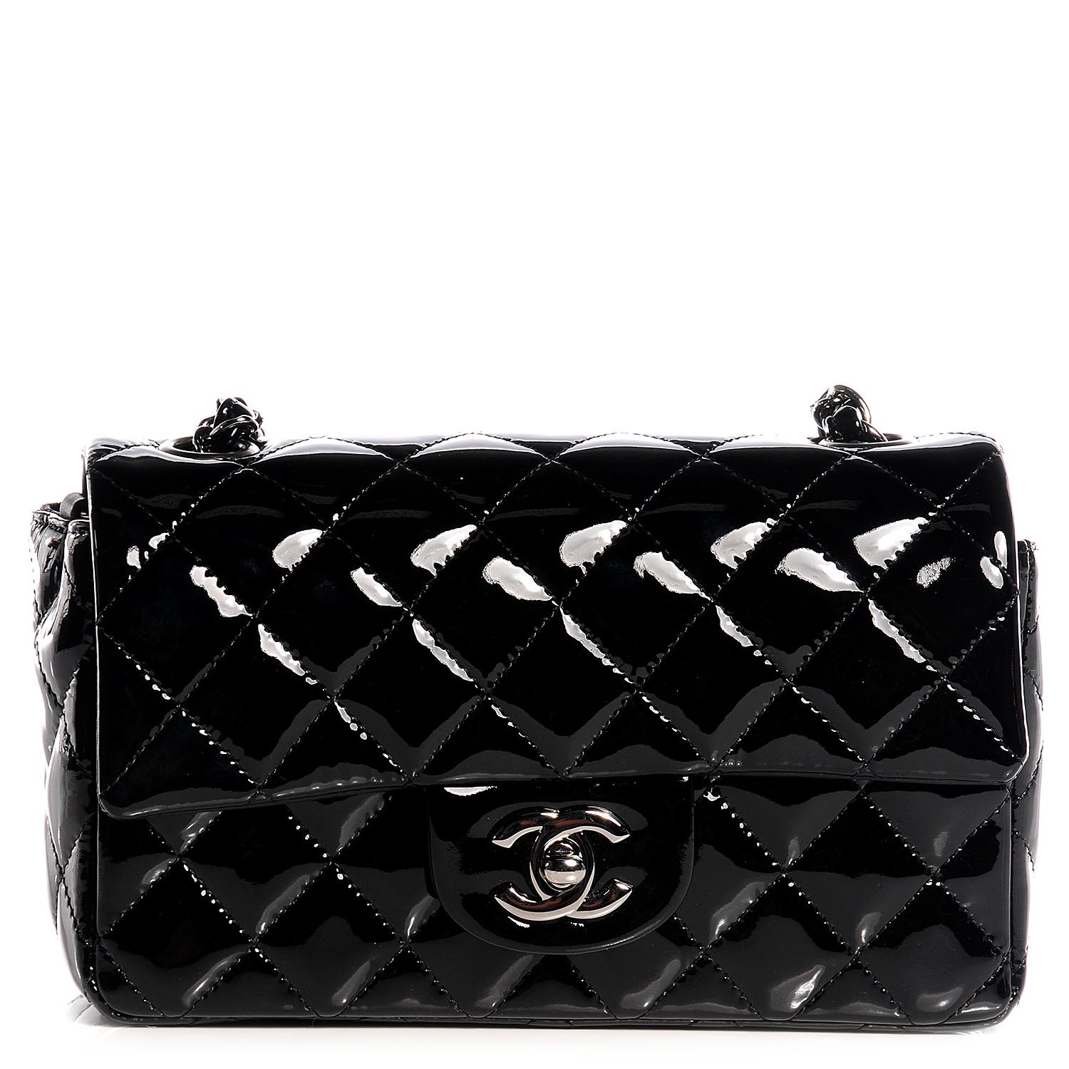 Chanel Patent Quilted Mini Flap Black 1 of 9