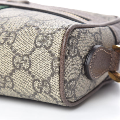 Gucci GG Supreme Monogram Web Mini Ophidia Shoulder Bag Brown 10 of 12
