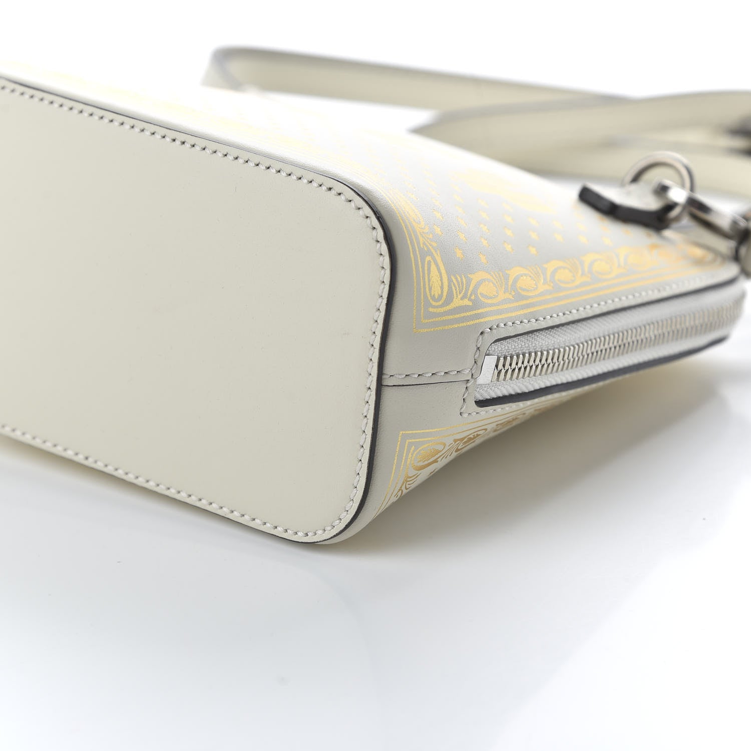 Gucci X SEGA Calfskin GUCCY Stars Mini Dome Shoulder Bag Mystic White Gold 7 of 10