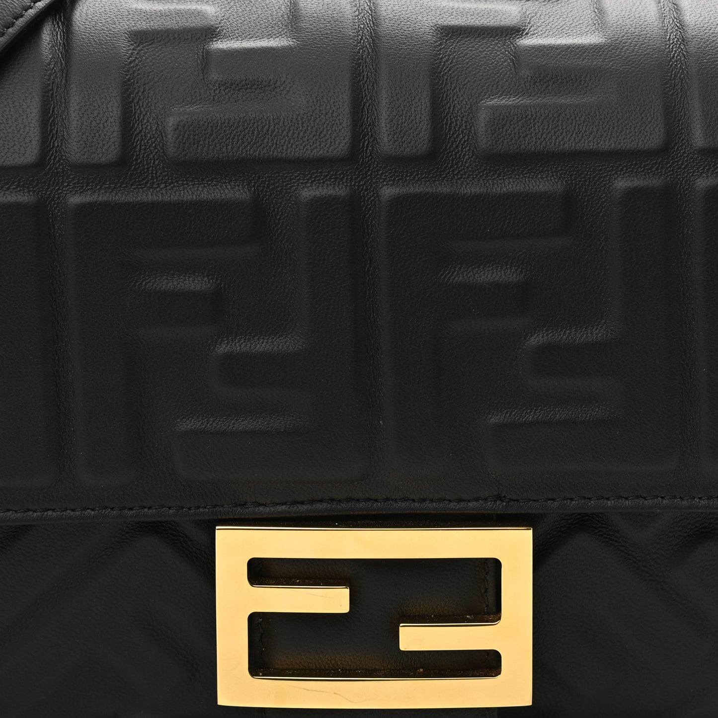 Nappa FF 1974 Embossed Baguette Black